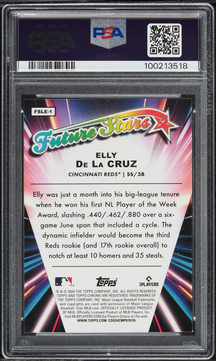 2024 Topps Chrome Logofractor Future Stars Elly De La Cruz ROOKIE #FSLE-1 PSA 10