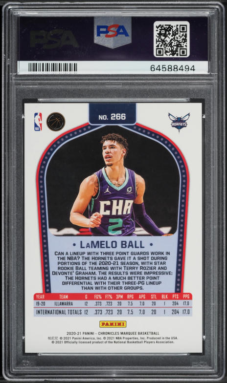 2020 Panini Chronicles Purple Lamelo Ball ROOKIE /49 n#266 PSA 10