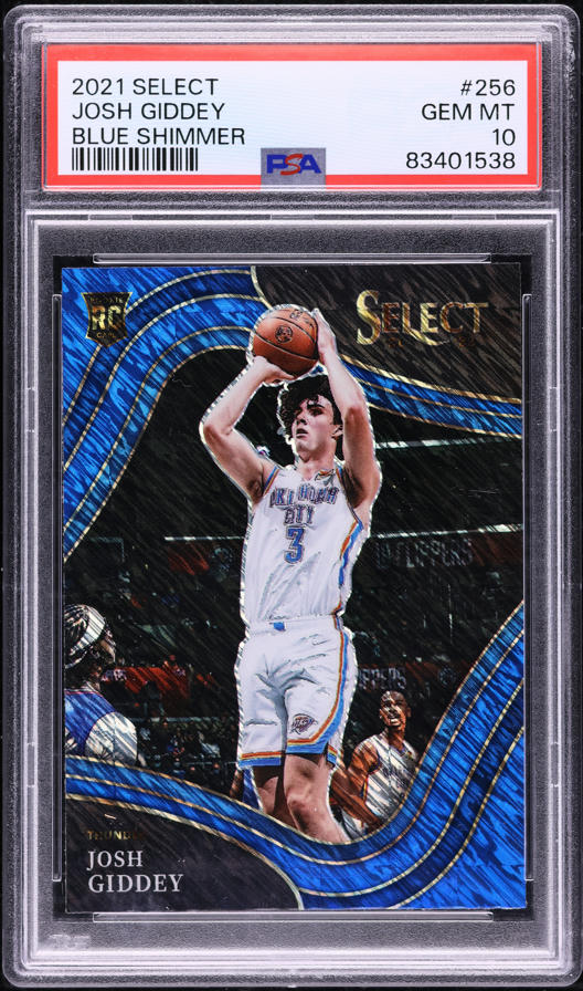 2021 Select Courtside Blue Shimmer Josh Giddey ROOKIE #256 PSA 10