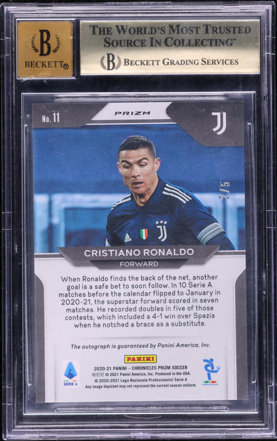 2020 Panini Prizm Serie A Silver Circles Cristiano Ronaldo AUTO /5