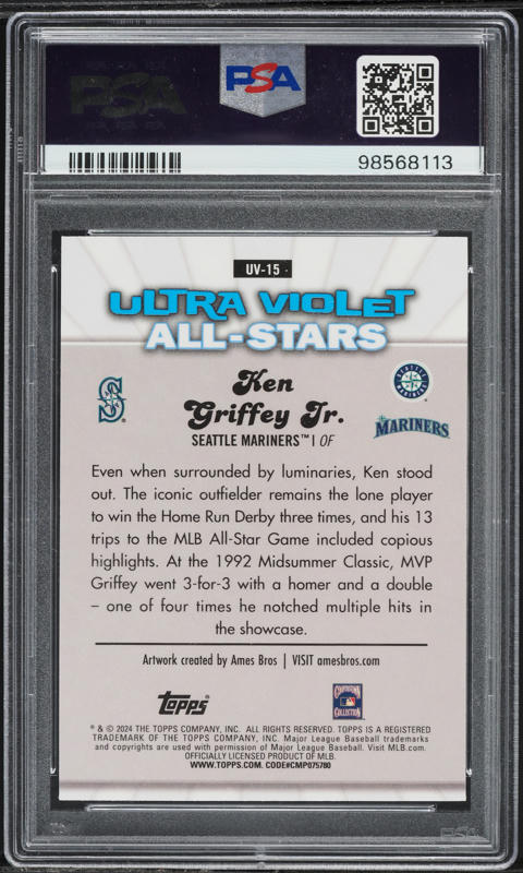 2024 Topps Chrome Ultra Violet All Stars Ken Griffey Jr. #UV15 PSA