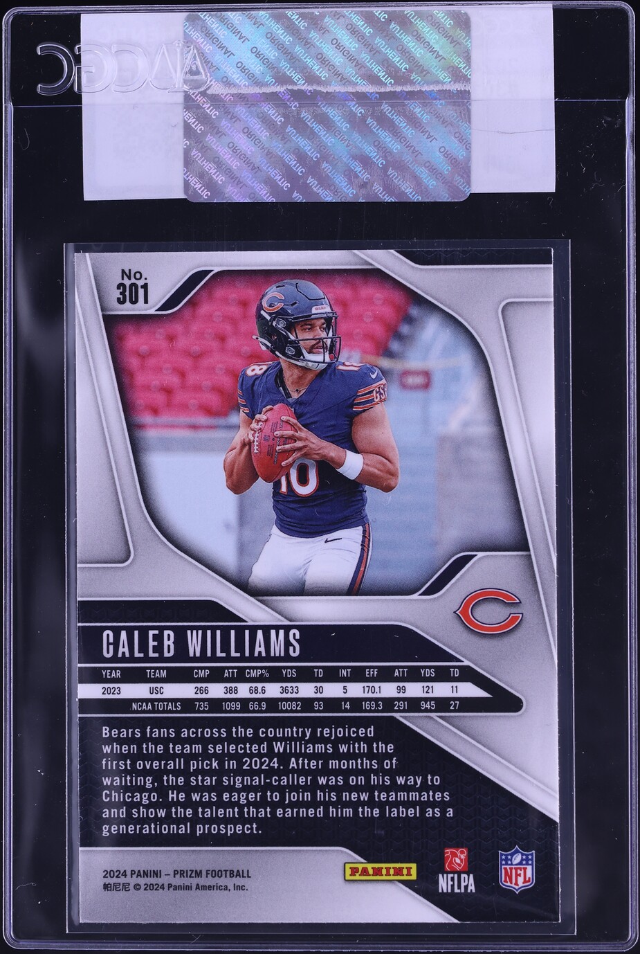 2024 Panini Prizm Caleb Williams ROOKIE #301 CGC AUTH