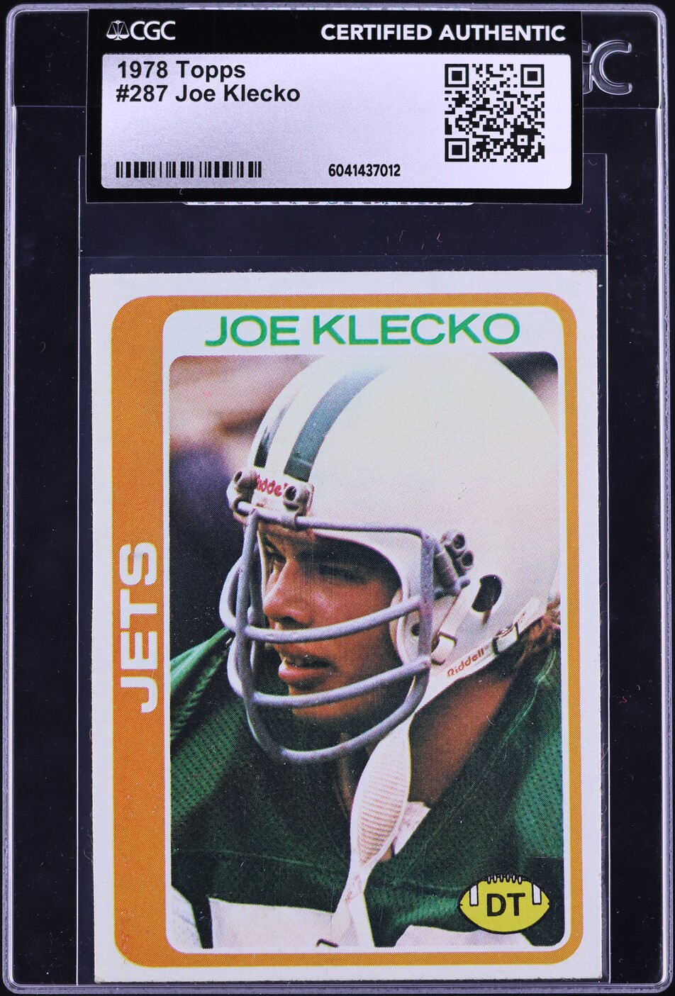 1978 Topps Football Joe Klecko #287 CGC AUTH