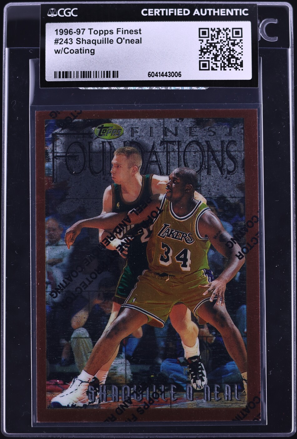 1996 Finest Basketball w/ Coating Shaquille O'Neal #243 CGC AUTH