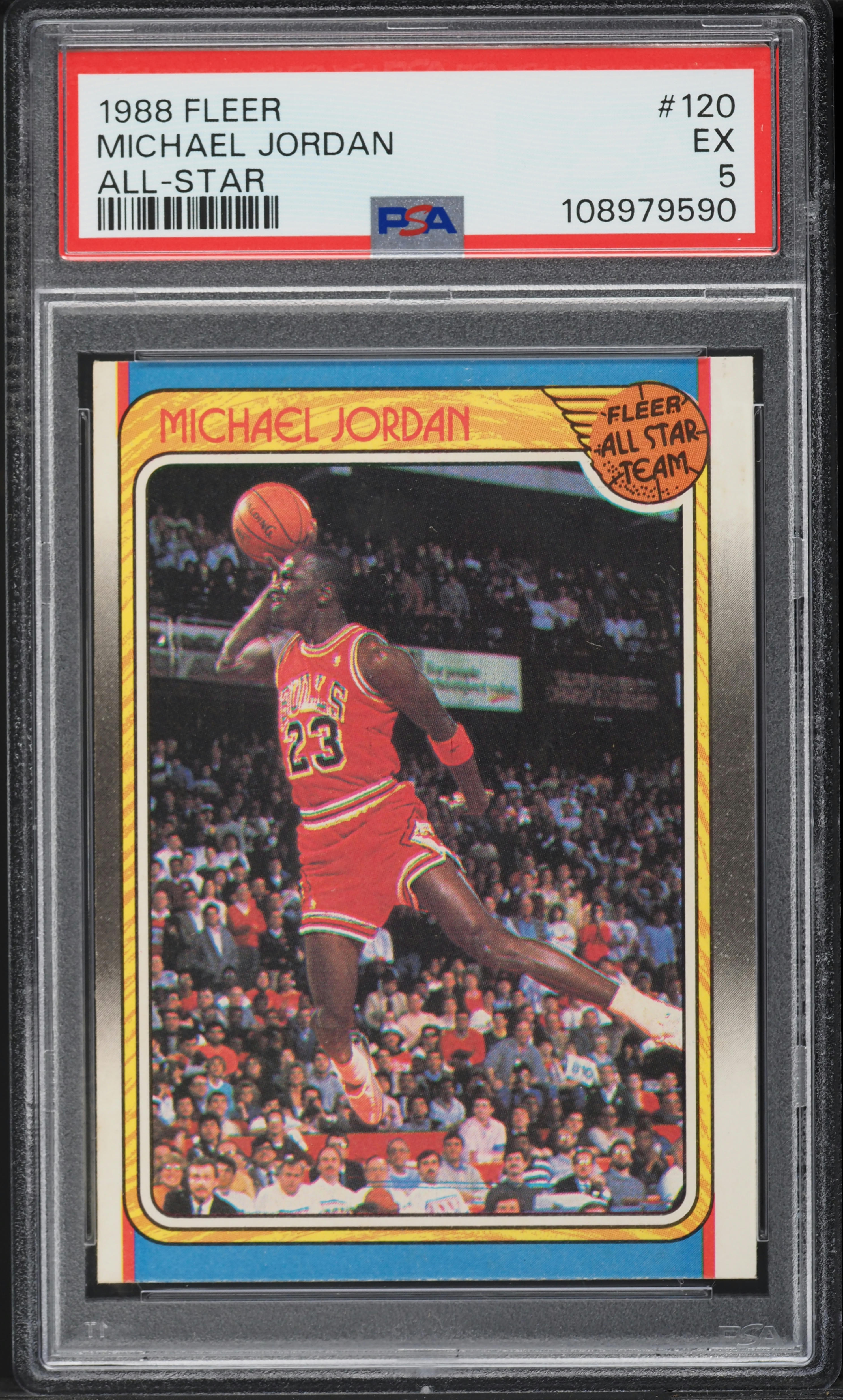 1988 Fleer Basketball Michael Jordan ALL-STAR #120 PSA 5 EX on