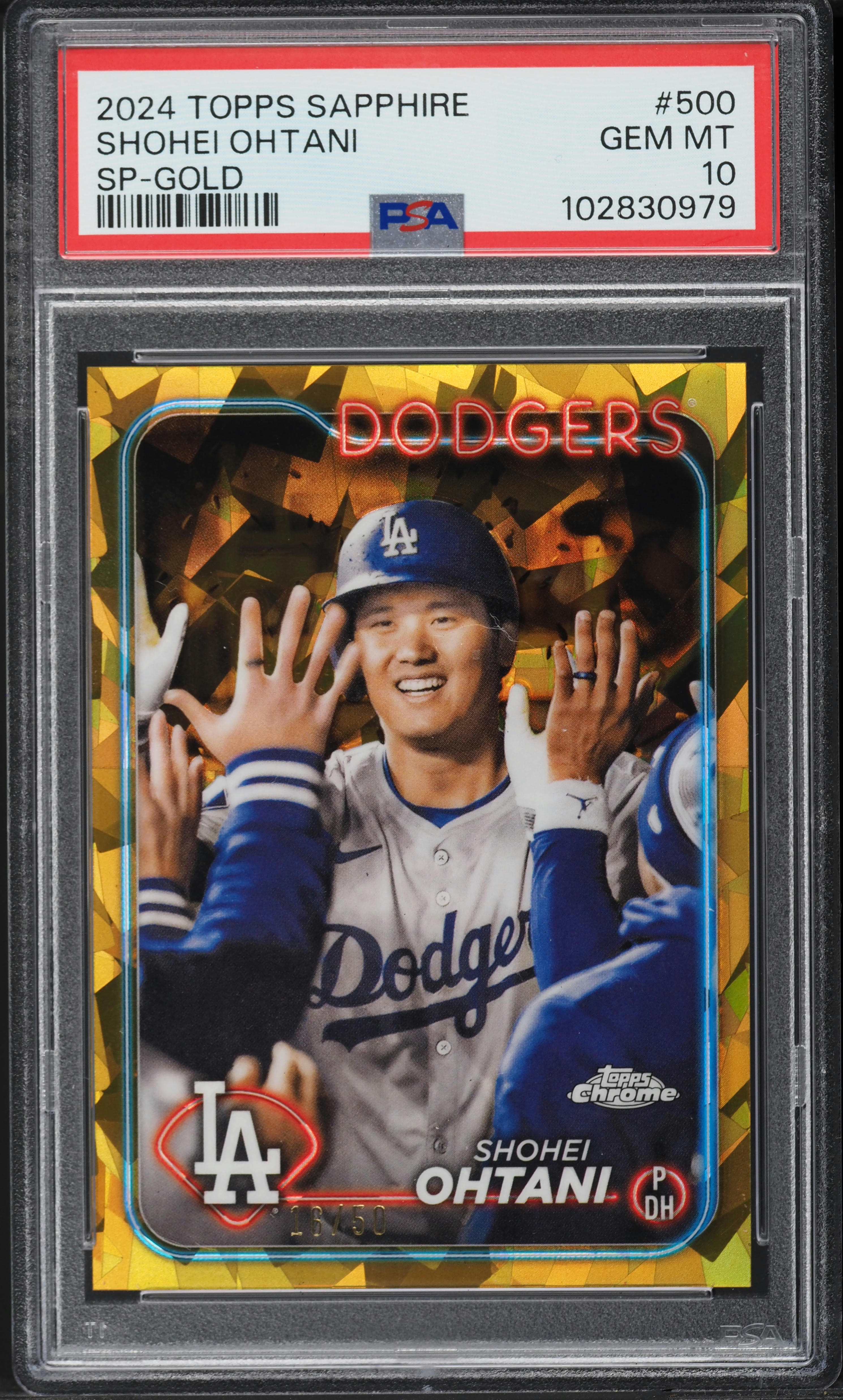 2024 Topps Chrome Sapphire Gold Shohei Ohtani /50 #500 PSA 10 GEM