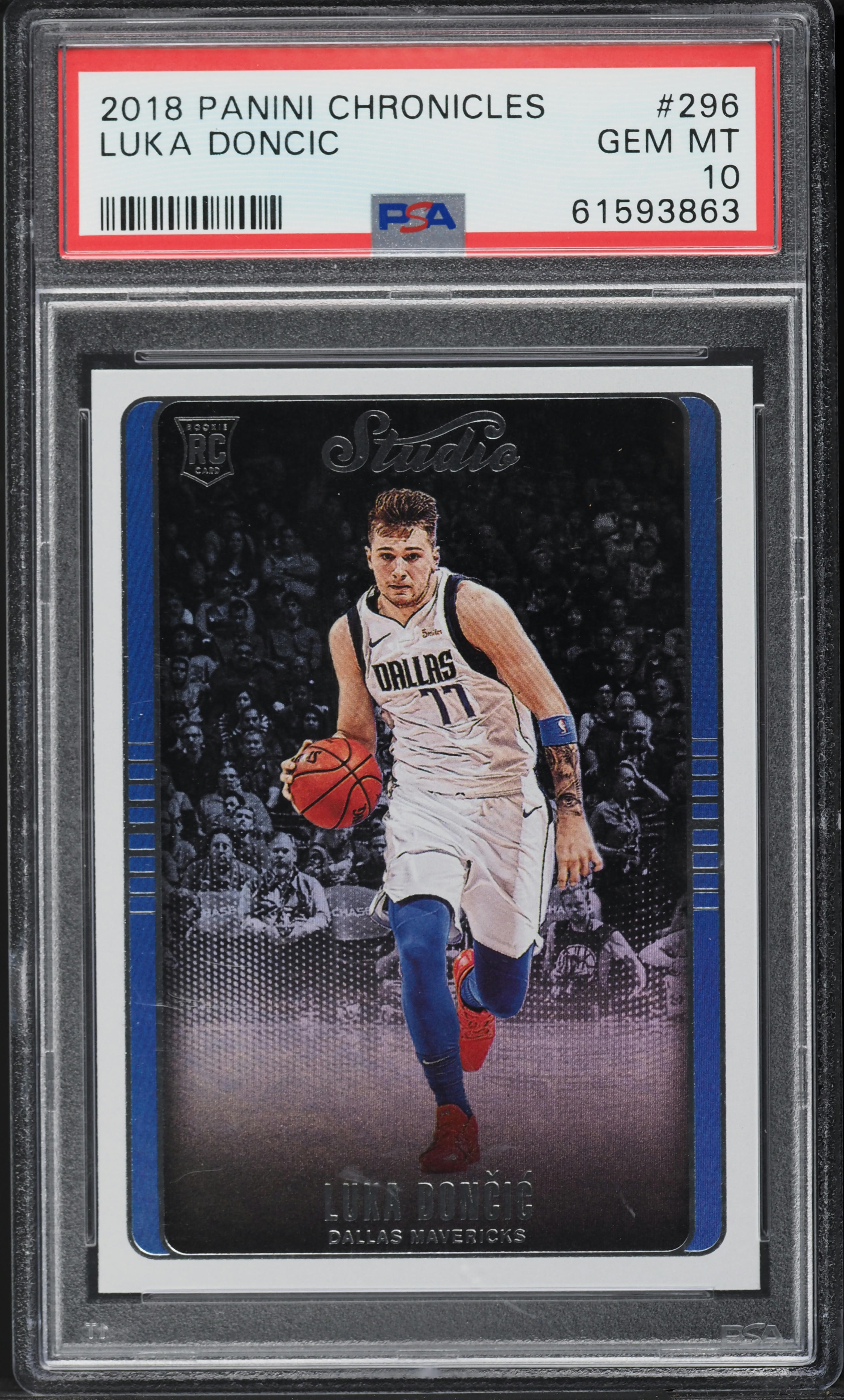 2018 Panini Chronicles Studio Luka Doncic ROOKIE #296 PSA 10 GEM
