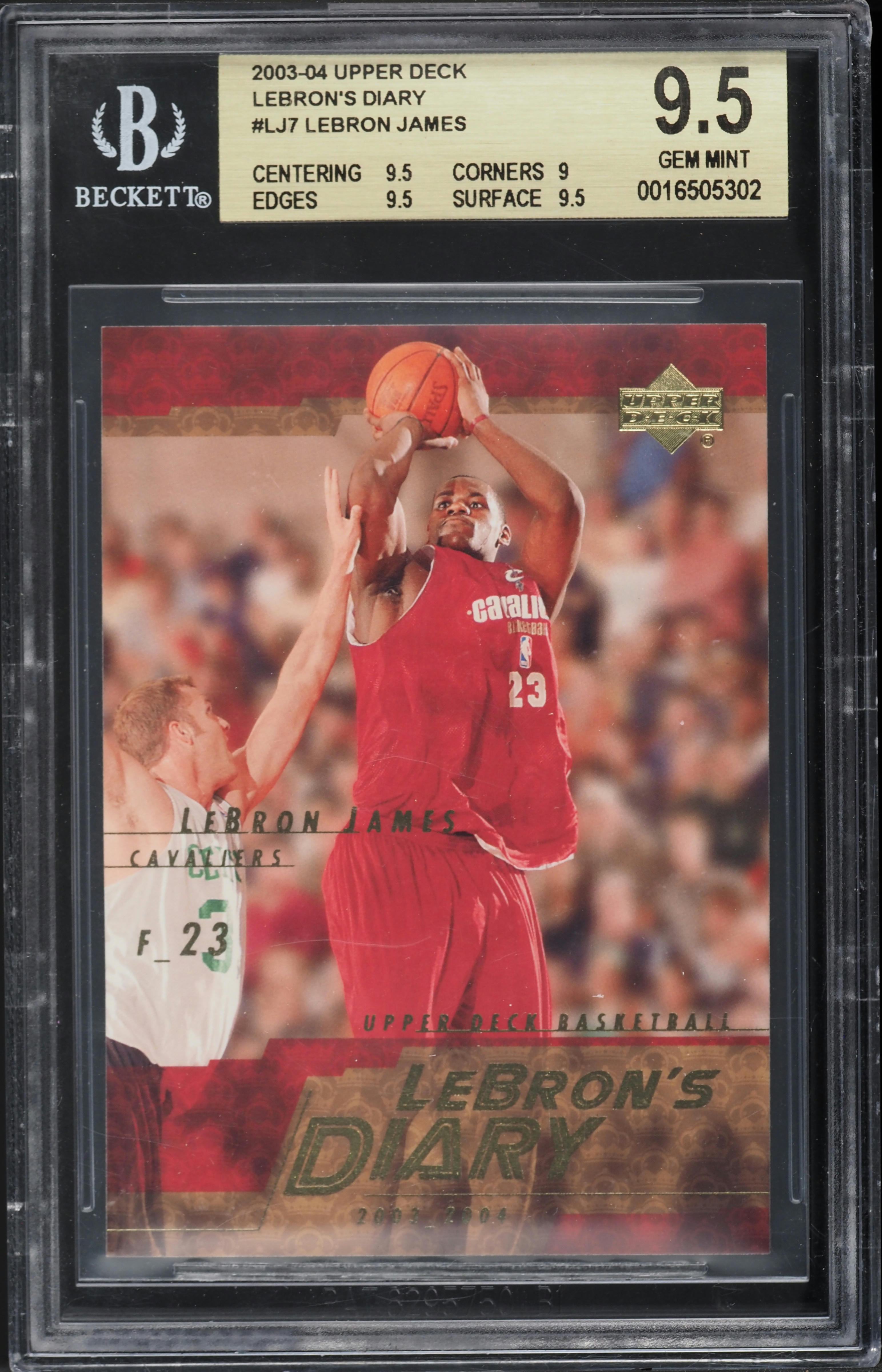 2003 Upper Deck LeBron's Diary LeBron James ROOKIE #LJ7 BGS 9.5