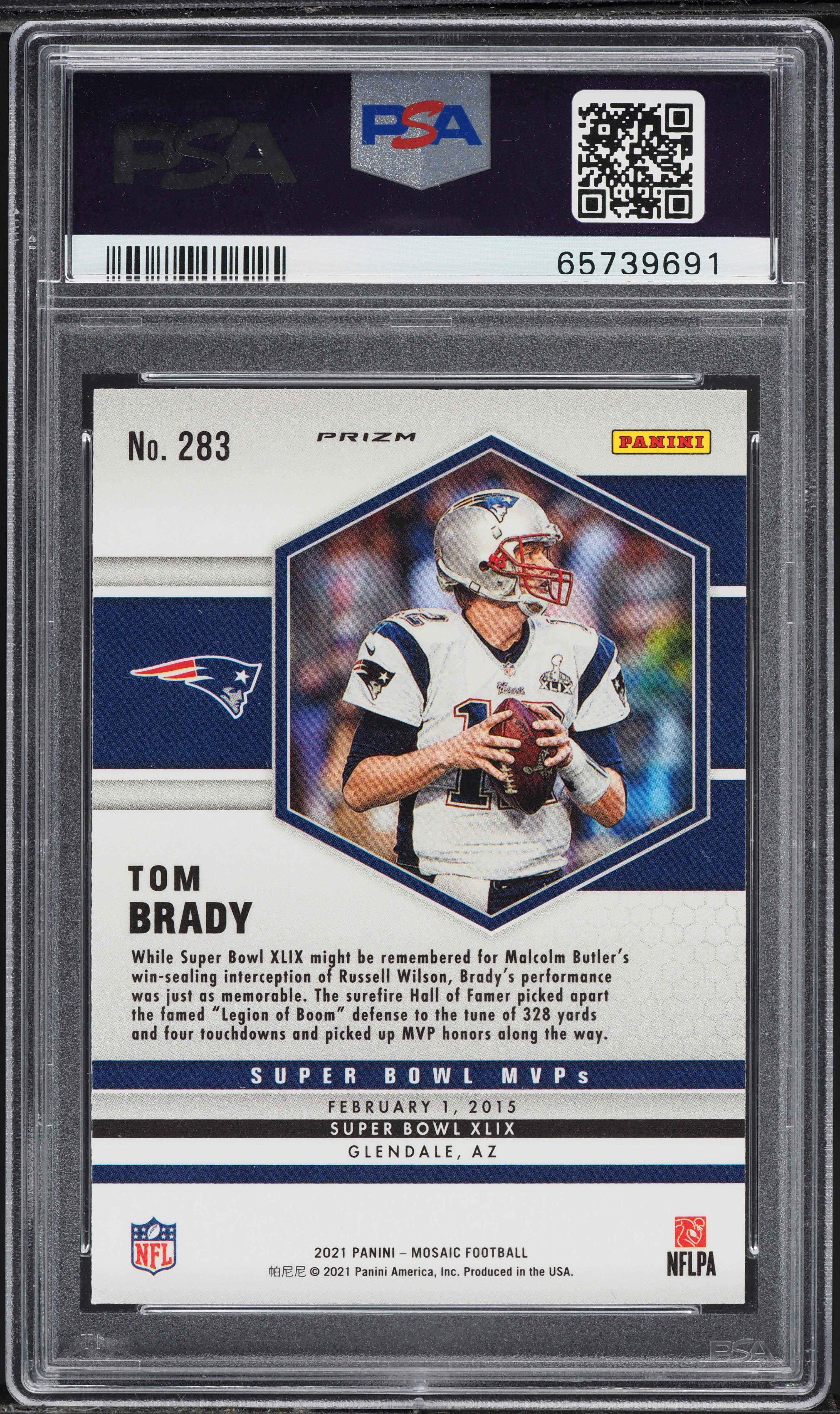2021 Panini Mosaic Reactive Orange Tom Brady #283 PSA 9 MINT on