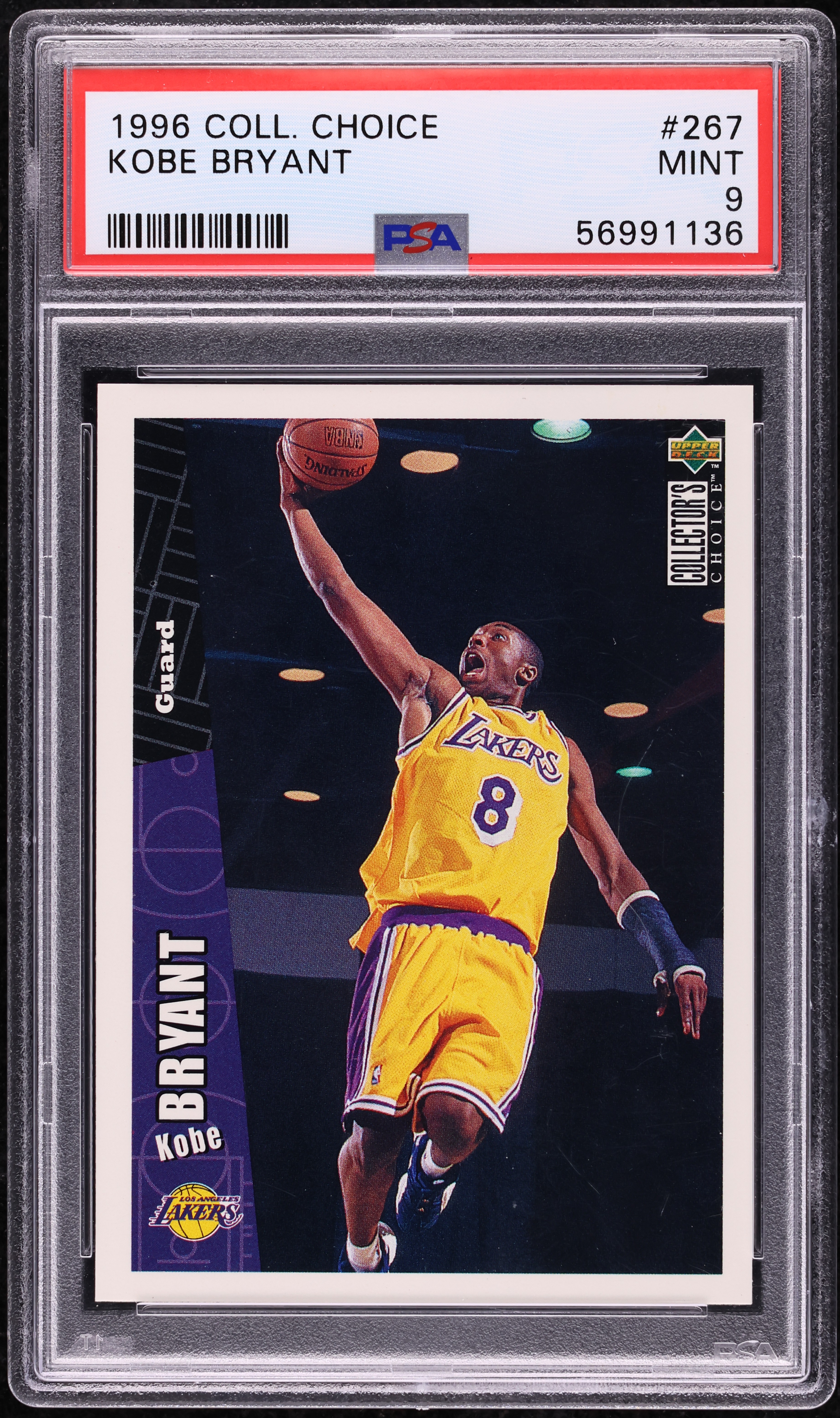1996 Collector's Choice Kobe Bryant ROOKIE #267 PSA 9 MINT on
