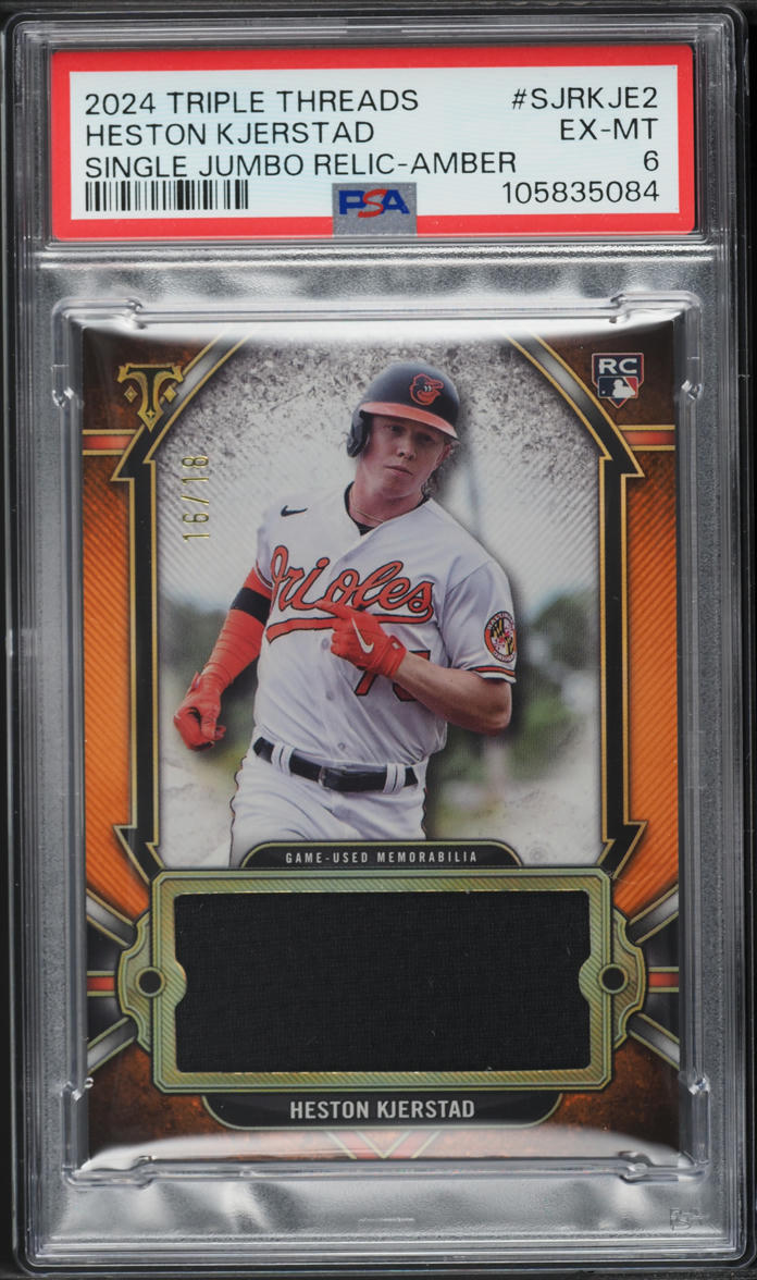 2024 Topps Triple Threads Jumbo Amber Heston Kjerstad RC PATCH /18 PSA 6 EXMT