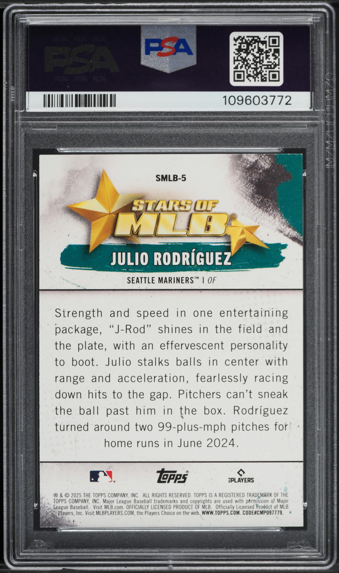 2025 Topps Stars of MLB Julio Rodriguez #SMLB5 PSA 9 MINT
