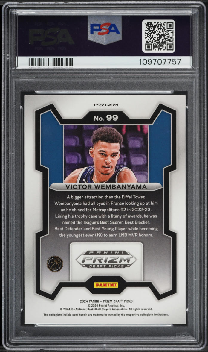 2024 Panini Prizm Draft Picks Orange Ice Victor Wembanyama #99 PSA 9 MINT