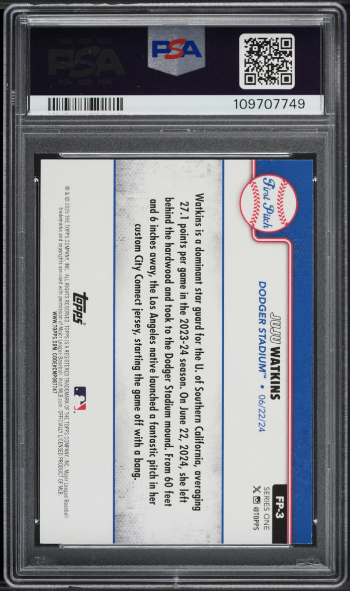 2025 Topps '24 First Pitch Juju Watkins #FP3 PSA 9 MINT