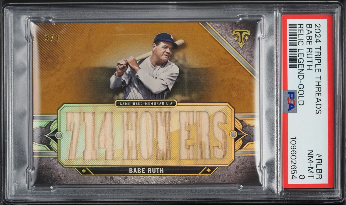 2024 Topps Triple Threads Legend Gold Babe Ruth PATCH /9 #RLBR PSA 8 NM ...