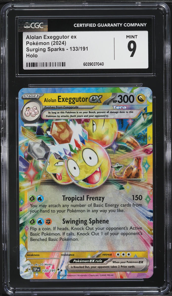 alolan exeggutor ex pokemon card 2024 Scarlet & Violet Surging Sparks Holo #133 CGC 9 on Fanatics Collect Rx2 / / 3 Artist Alolan Exeggutor EX ! Perfectly