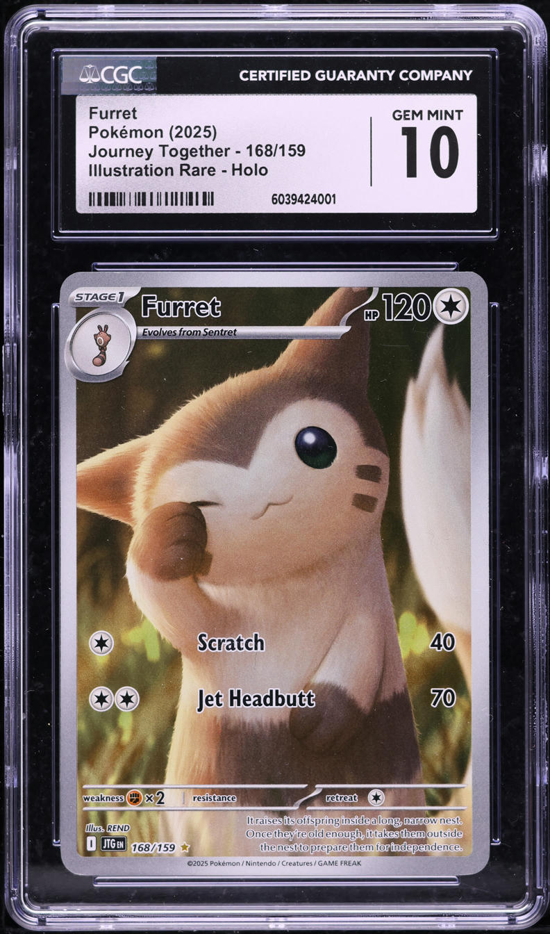 2025 Pokemon Journey Together Illustration Rare Holo Furret #168 CGC 10 GEM  MINT on Fanatics Collect
