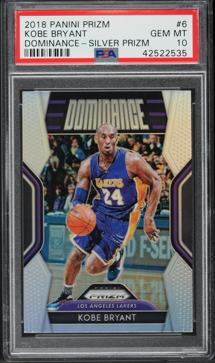 2018 Panini Prizm Dominance Silver Kobe Bryant #6 PSA 10 GEM MINT