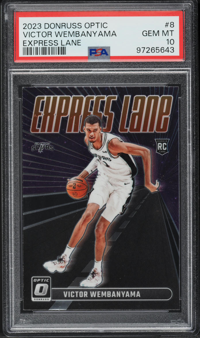 2023 Donruss Optic Express Lane Victor Wembanyama ROOKIE #8 PSA 10 GEM MINT