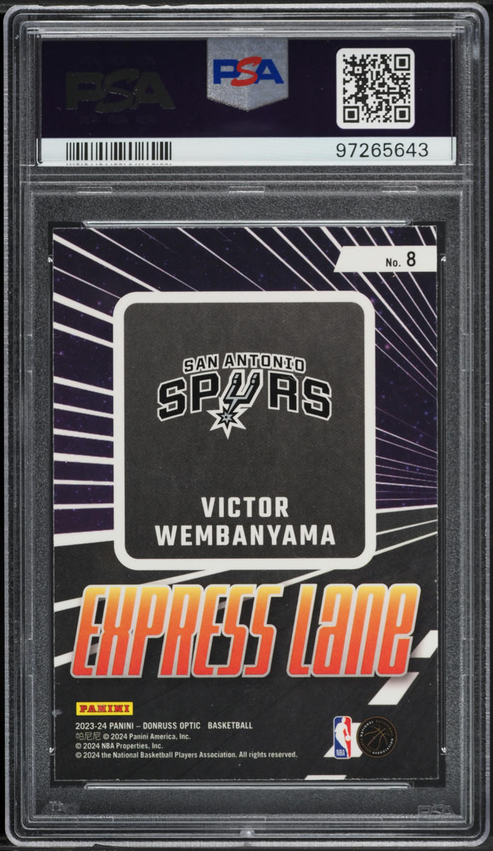 2023 Donruss Optic Express Lane Victor Wembanyama ROOKIE #8 PSA 10 GEM MINT