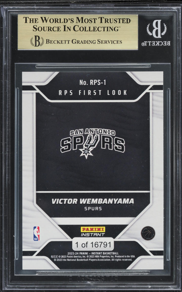 2023 Panini Instant Victor Wembanyama ROOKIE #RPS-1 BGS 10 PRISTINE