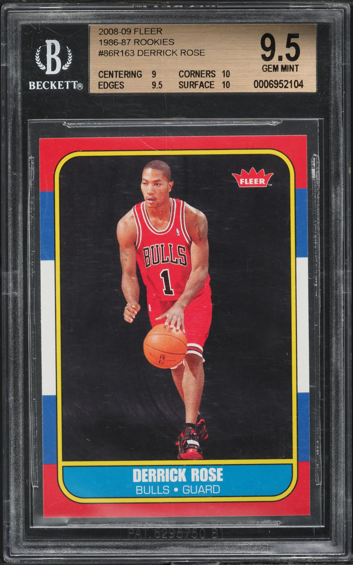 2008 Fleer '86 Rookies Derrick Rose ROOKIE #86R163 BGS 9.5 GEM MINT