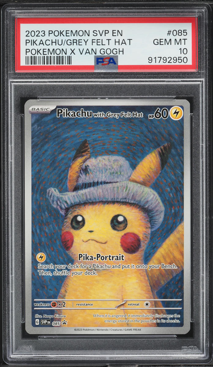2023 Pokemon Scarlet & Violet Promo Van Gogh Pikachu With Grey Felt Hat #85 PSA 10 GEM MINT