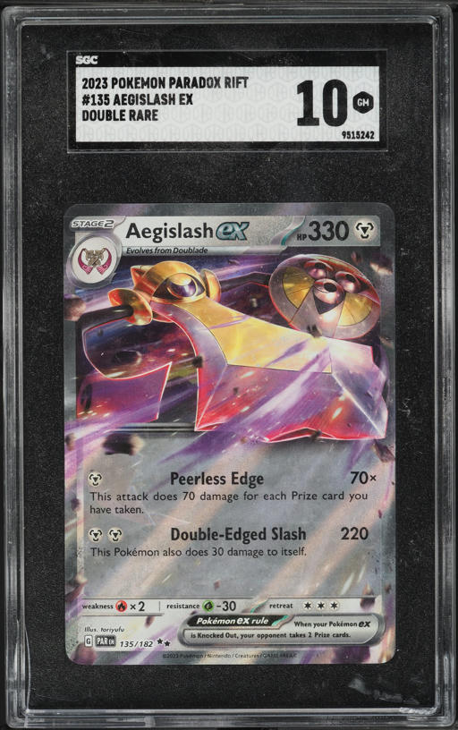 2023 Pokemon Scarlet & Violet Paradox Rift Aegislash ex #135 SGC 10 GEM MINT