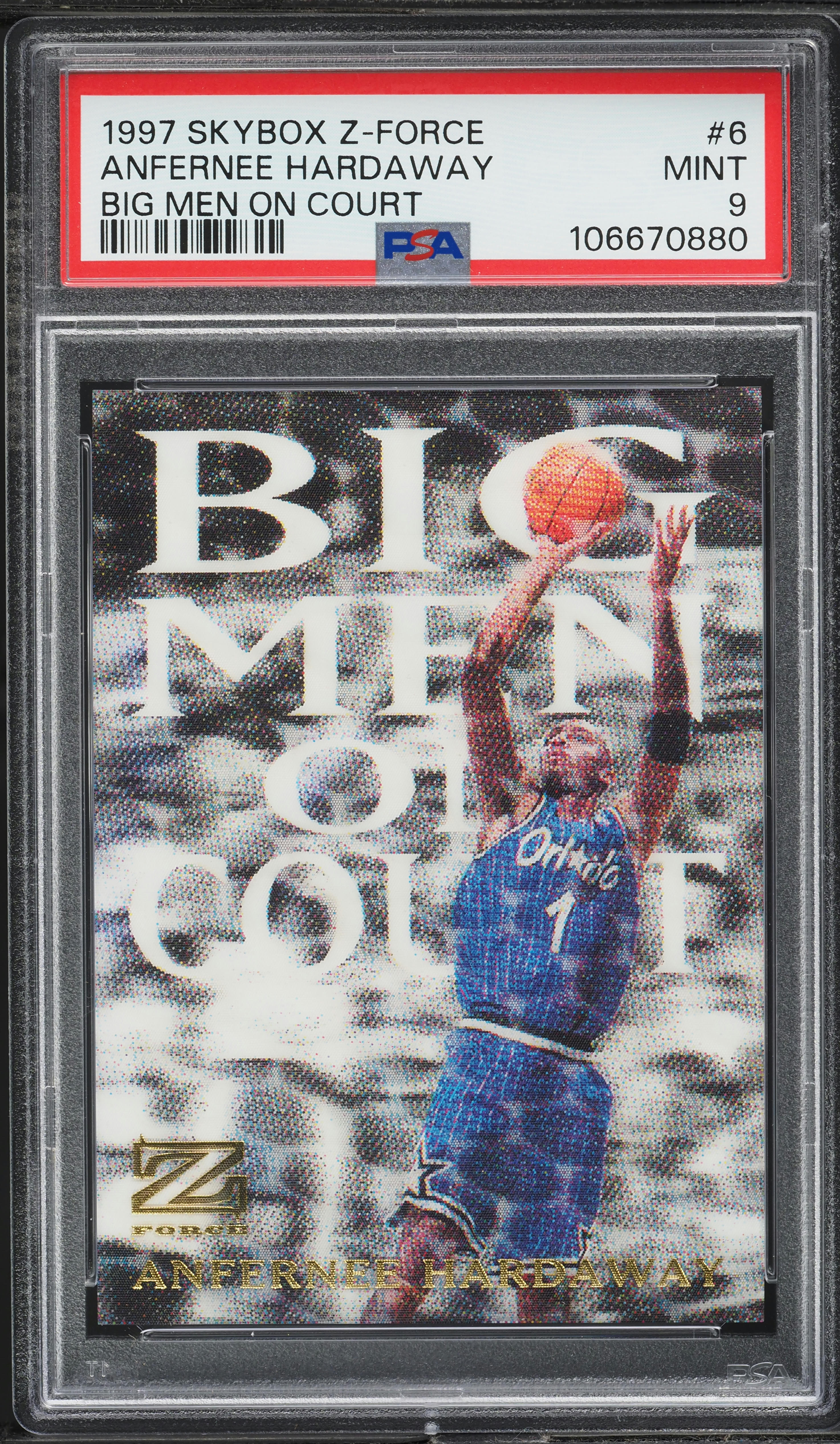 1997 Skybox Z-Force Big Men On Court Anfernee Hardaway #6 PSA 9