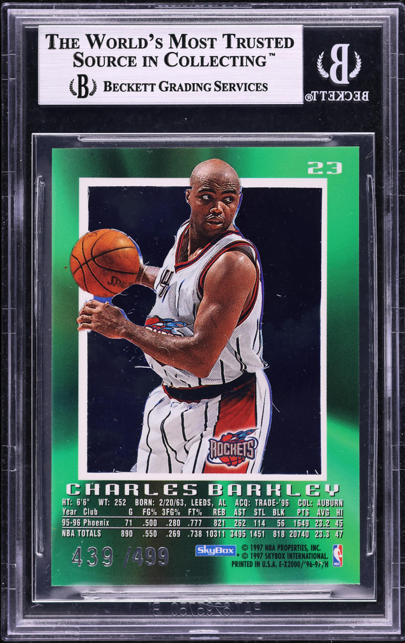 1996 Skybox E-X2000 Credentials Charles Barkley /499 #23 BGS 9