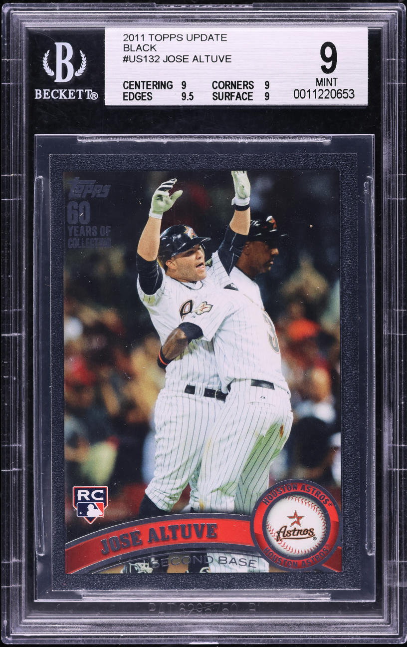 2011 Topps Update Black Jose Altuve ROOKIE /60 #US132 BGS 9 MINT
