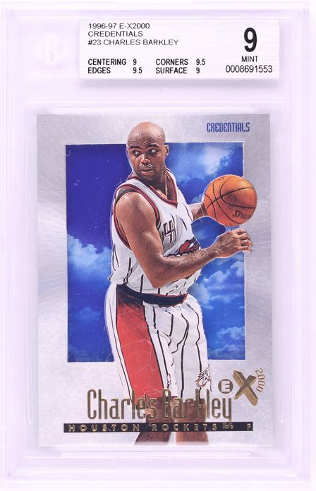 1996 Skybox E-X2000 Credentials Charles Barkley /499 #23 BGS 9