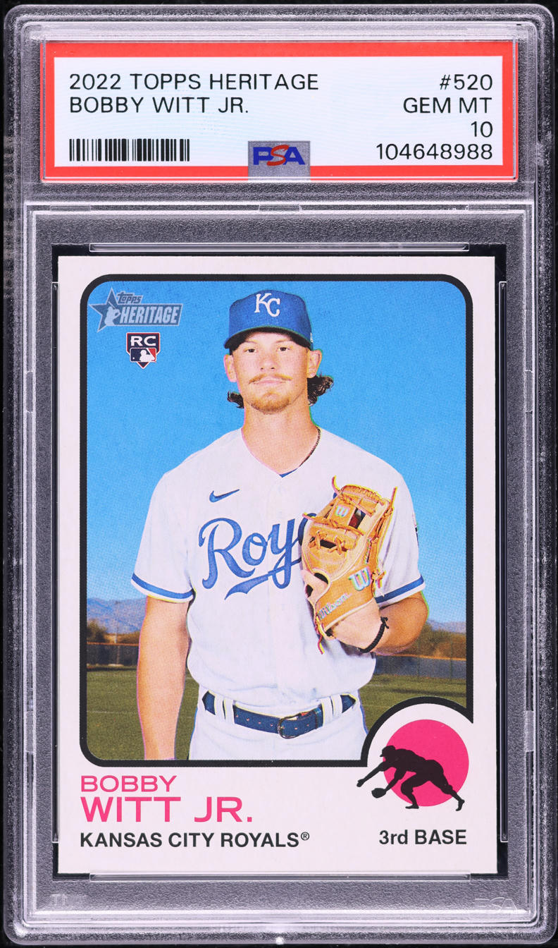 2022 Topps Heritage Bobby Witt Jr. ROOKIE #520 PSA 10 GEM MINT on