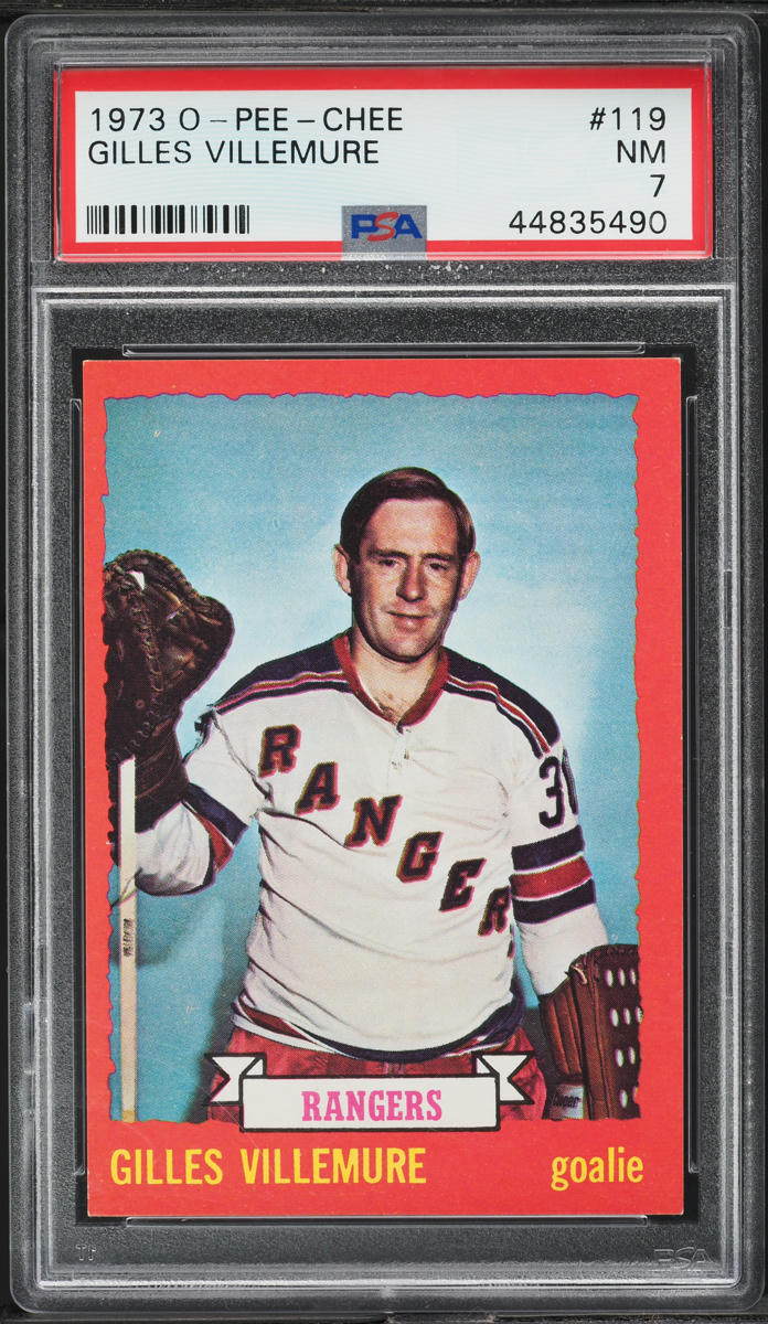 1973 O-Pee-Chee Hockey Gilles Villemure #119 PSA 7 NRMT