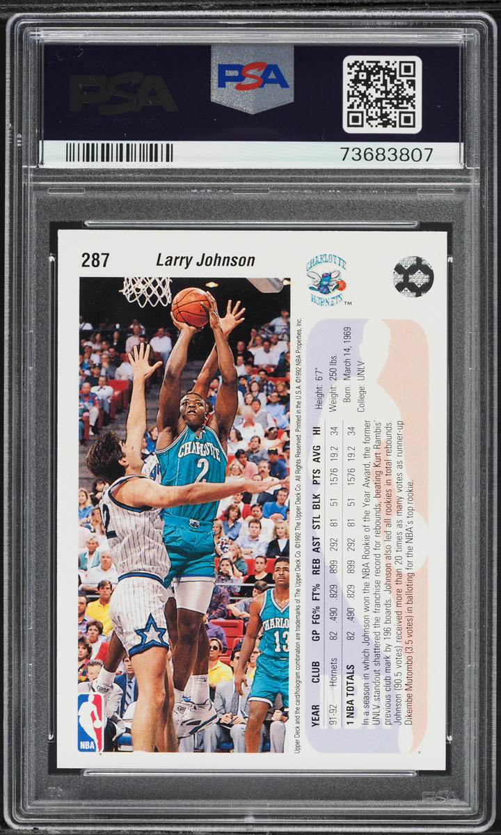 1992 Upper Deck Larry Johnson #287 PSA 8 NM-MT