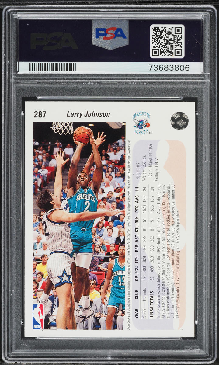 1992 Upper Deck Larry Johnson #287 PSA 8 NM-MT
