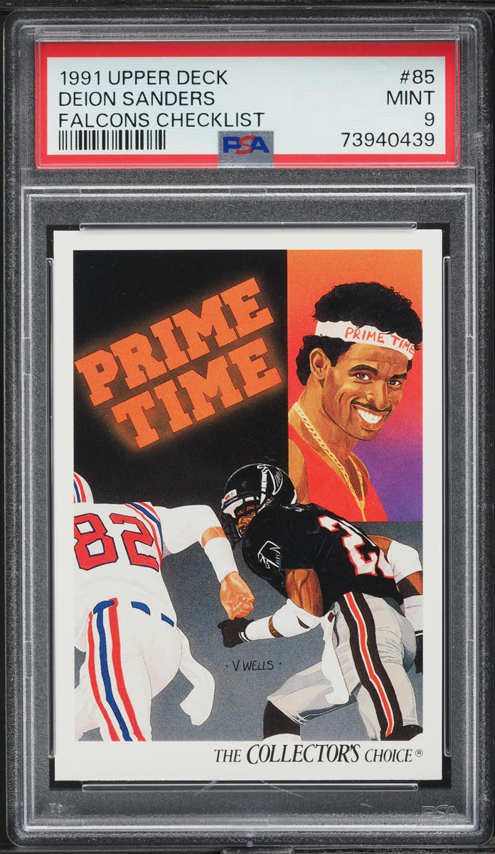 1991 Upper Deck Falcons Checklist Deion Sanders #85 PSA 9 MINT