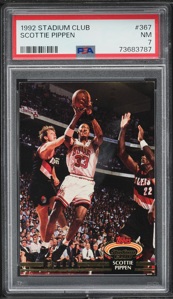 1992 Stadium Club Basketball Scottie Pippen #367 PSA 7 NRMT