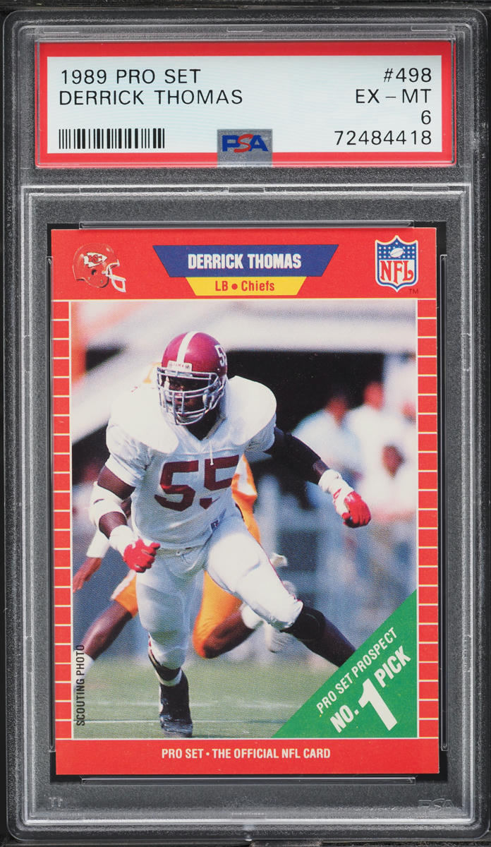 1989 Pro Set Football Derrick Thomas ROOKIE #498 PSA 6 EXMT