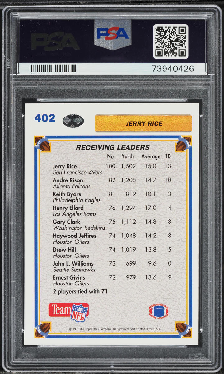 1991 Upper Deck Football Jerry Rice #402 PSA 6 EXMT