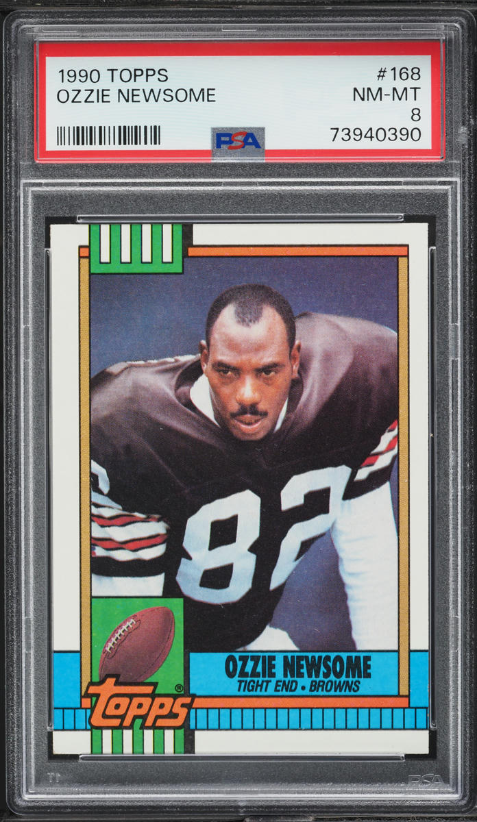 1990 Topps Football Ozzie Newsome #168 PSA 8 NM-MT