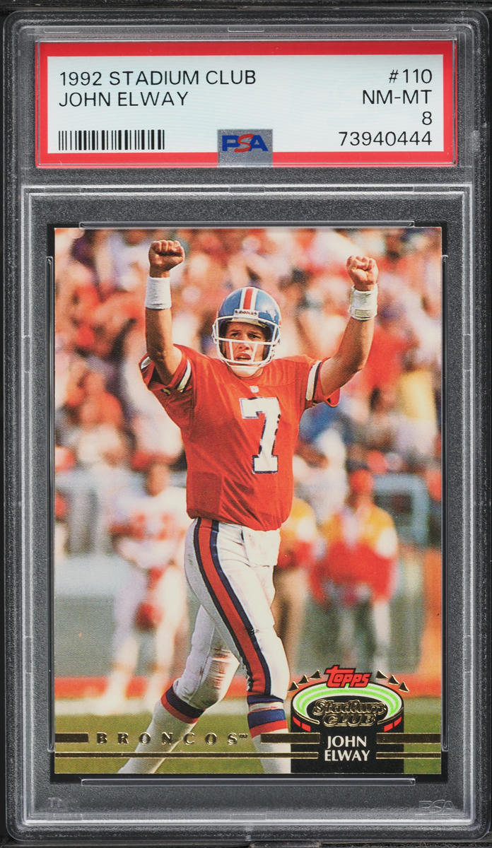 1992 Stadium Club Football John Elway #110 PSA 8 NM-MT
