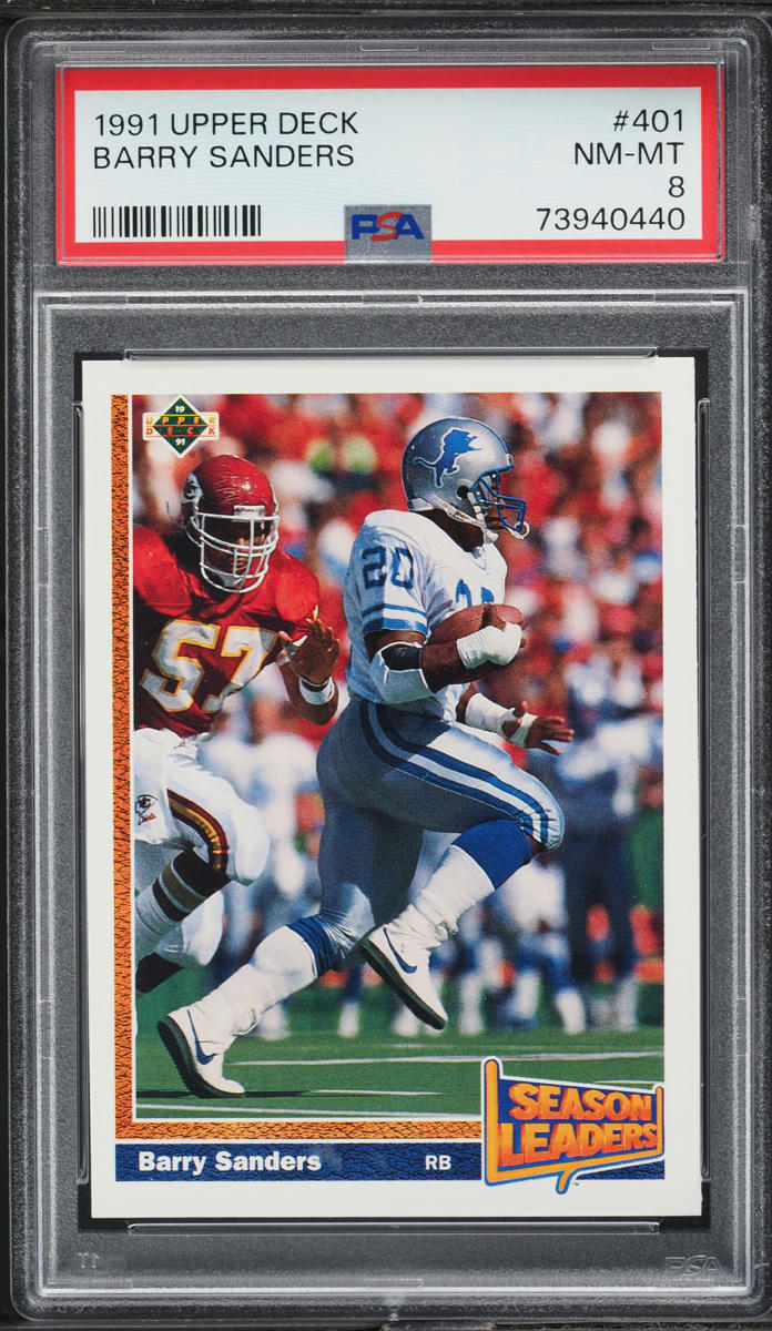 1991 Upper Deck Football Barry Sanders #401 PSA 8 NM-MT