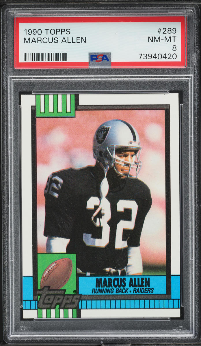 1990 Topps Football Marcus Allen #289 PSA 8 NM-MT