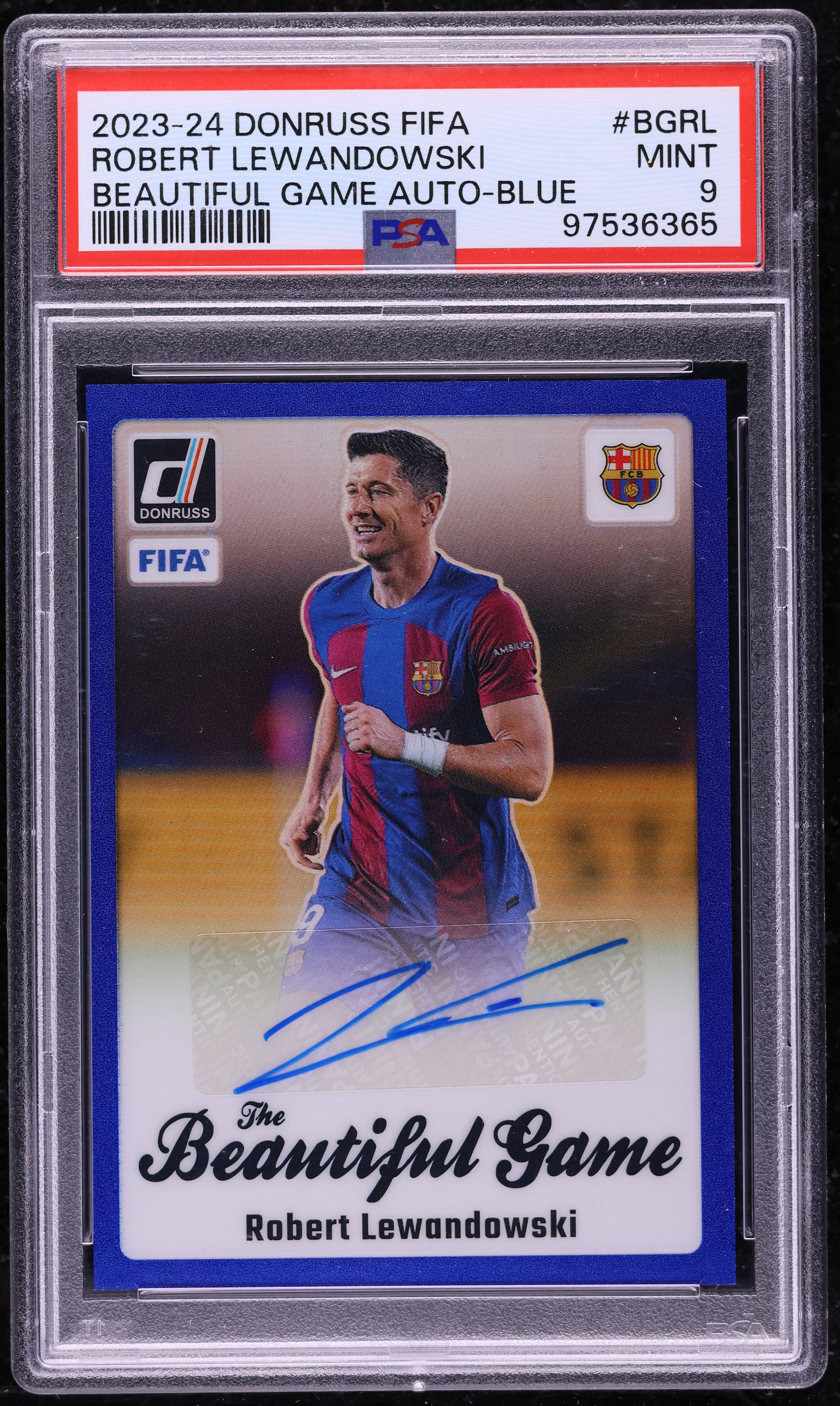 2023 Donruss FIFA The Beautiful Game Blue Robert Lewandowski AUTO 
