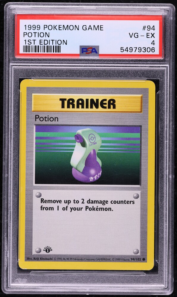 1995 trainer potion pokemon card value 1999 Pokemon Base Set Shadowless Potion #94 PSA 10 GEM MINT on Fanatics  Collect