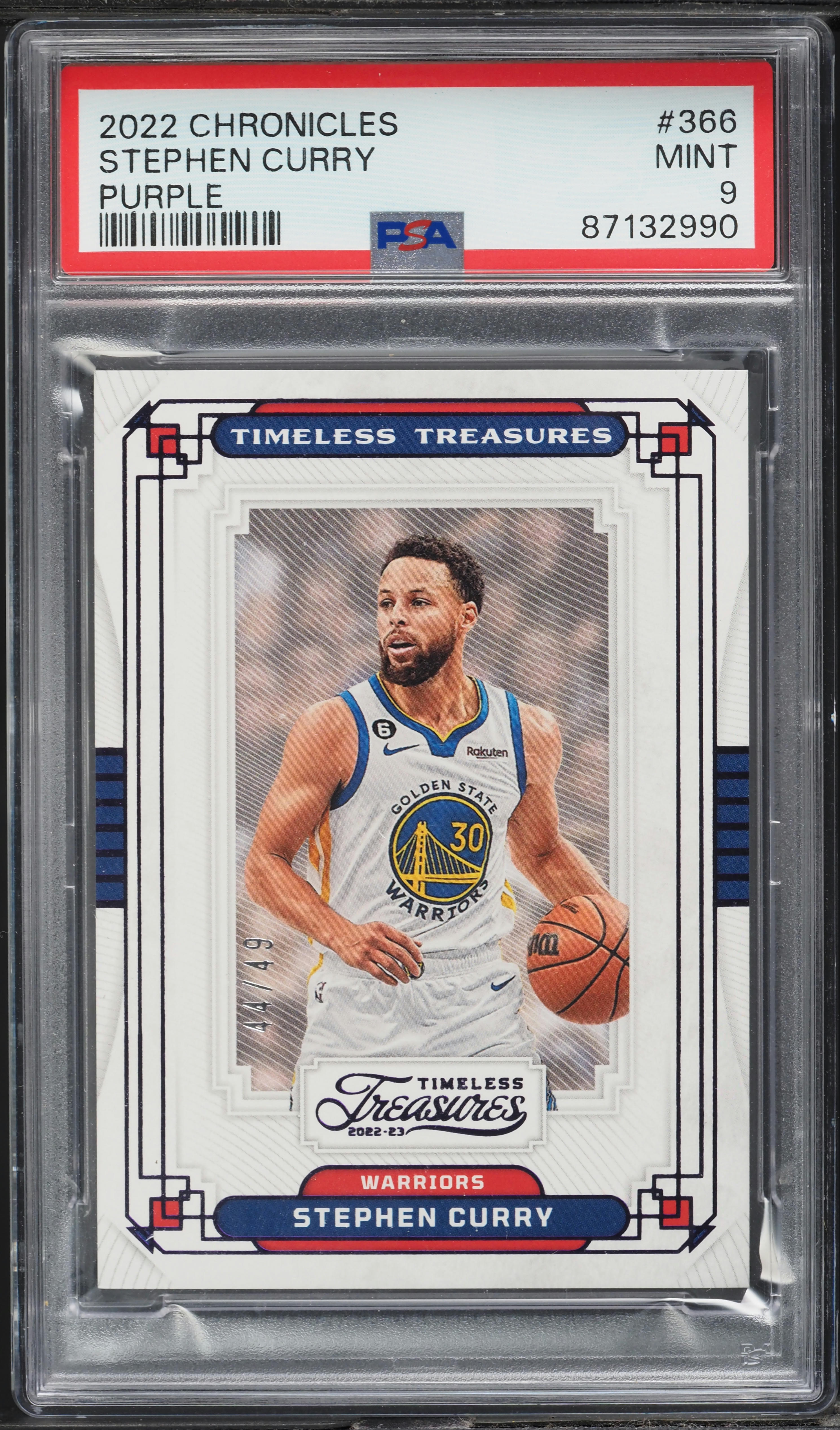 2022 Panini Chronicles Purple Stephen Curry /49 #366 PSA 9 MINT on