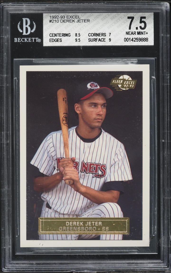 1992 Fleer Excel Derek Jeter ROOKIE #210 BGS 7.5 NRMT+