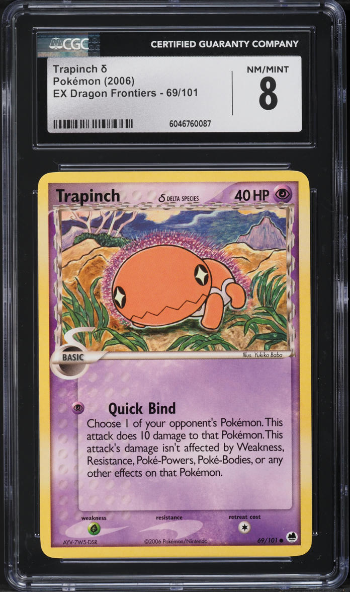 2006 Pokemon EX Dragon Frontiers Trapinch #69 CGC 8 NM-MT