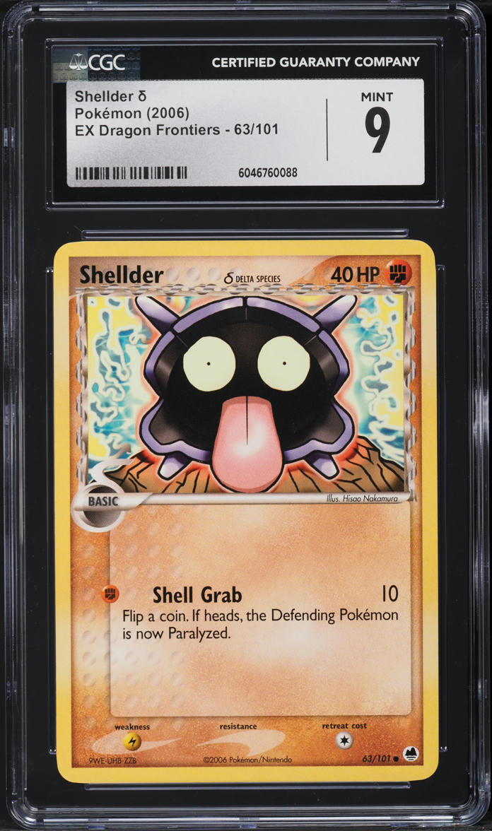 2006 Pokemon EX Dragon Frontiers Shellder #63 CGC 9 MINT